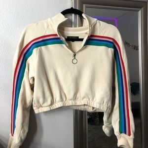 Pacsun Rainbow Zip-up Cropped Jacket